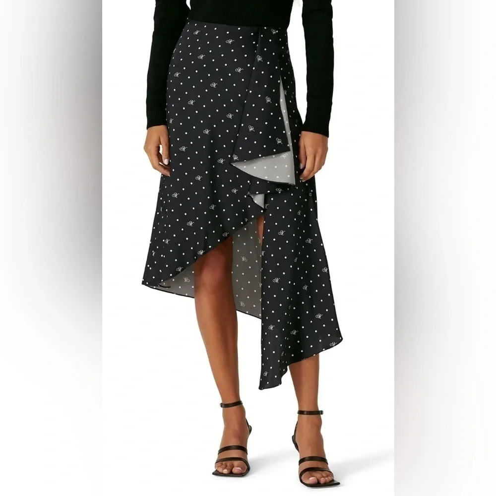 MONSE M Dot Cascade Slip Skirt Black 10 - Picture 2 of 16